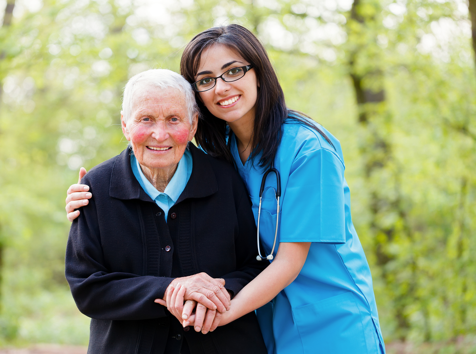 Care worker with elderly client